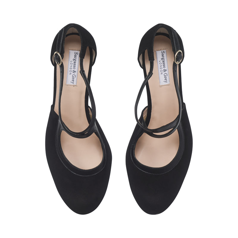 Gemma Extra Wide Pumps - Black Suede