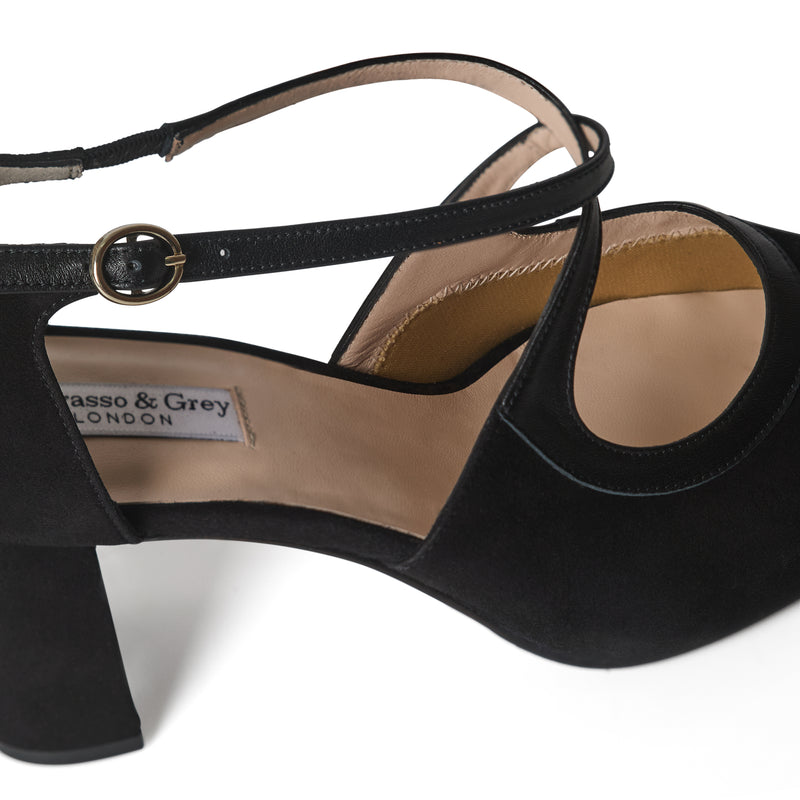 Gemma Extra Wide Pumps - Black Suede