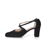Gemma Extra Wide Pumps - Black Suede