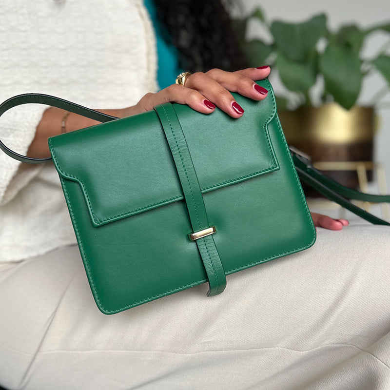 Jessamy Crossbody Bag - Green Leather