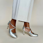 Greta Extra-wide Pumps - Silver Leather