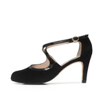 Greta Extra-wide Pumps - Black Suede