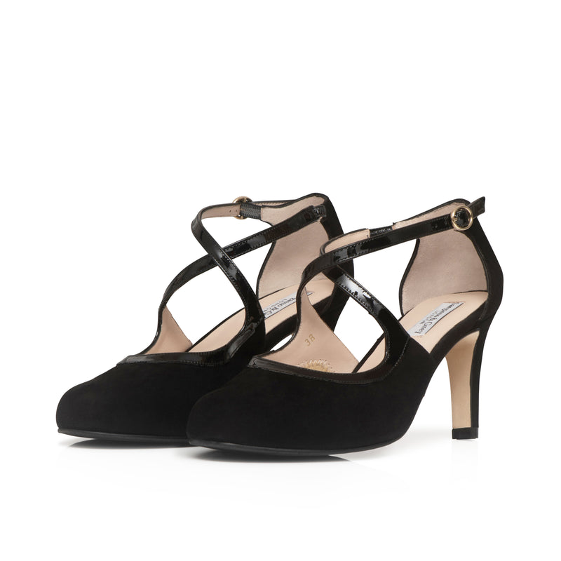 Greta Extra-wide Pumps - Black Suede