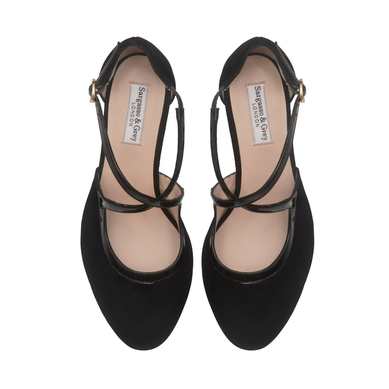 Greta Extra-wide Pumps - Black Suede