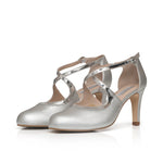 Greta Extra-wide Pumps - Silver Leather