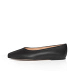 Hepburn Wide Width Ballet Flats - Black Leather