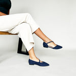 Indy Extra Wide Width Flats - Navy Suede