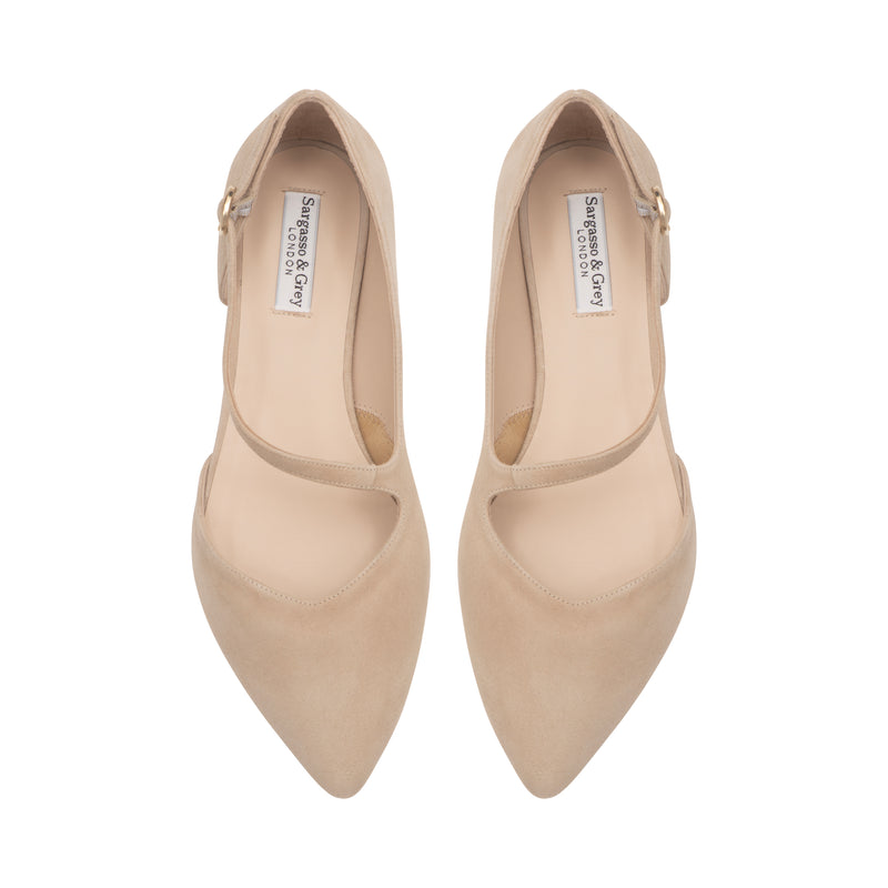 Indy Wide Width Flats Nude Suede