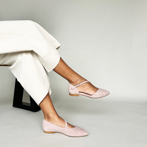 Indy Wide Width Flats - Rose Pink Suede