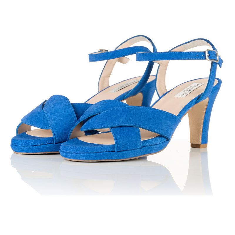 Isabella - Wide Width Sandal - Electric Blue Suede