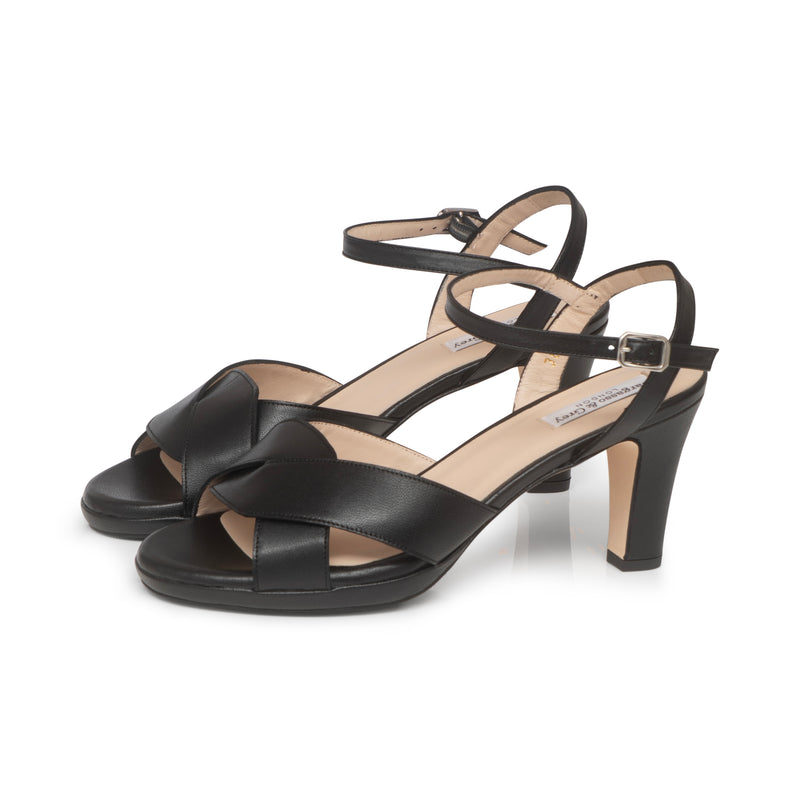 Isabella - Extra Wide Width Sandal - Black Leather