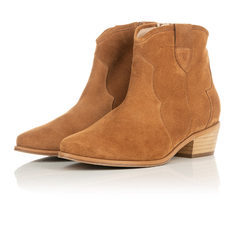 Jago Wide Width Cowboy Boots - Tan Suede