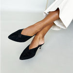 Jazz Wide Width Mules - Black Shine