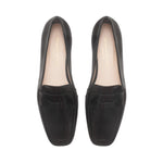 Juliet Wide Width Loafers  -  Black Crinkle Leather