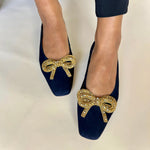 Kelly Wide Width Ballet Flats - Navy Suede