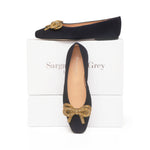 Kelly Wide Width Ballet Flats - Navy Suede