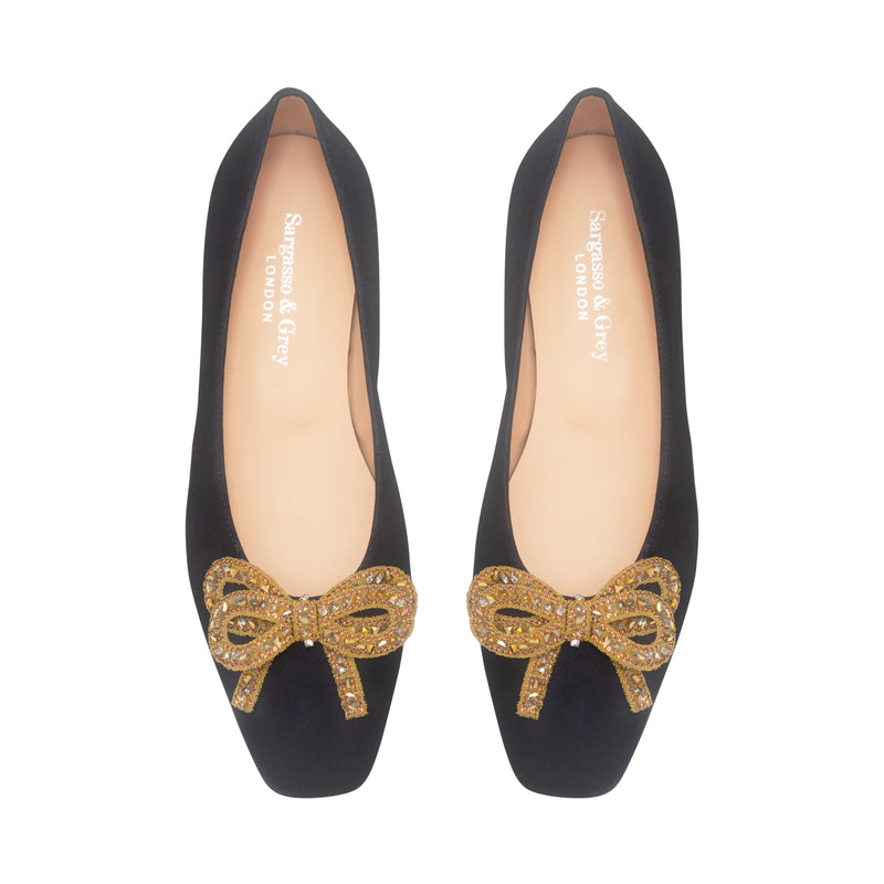 Kelly Wide Width Ballet Flats - Navy Suede