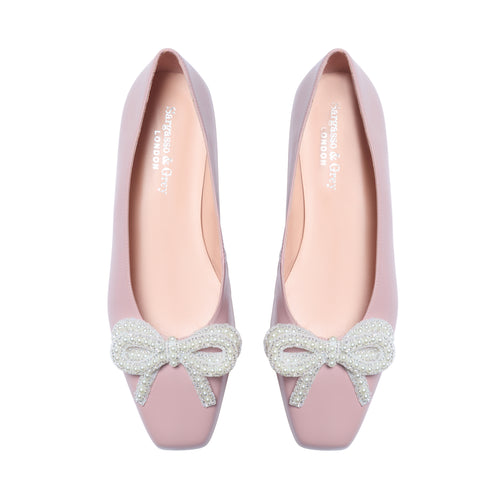 Kelly Wide Width Ballet Flats - Pink Leather