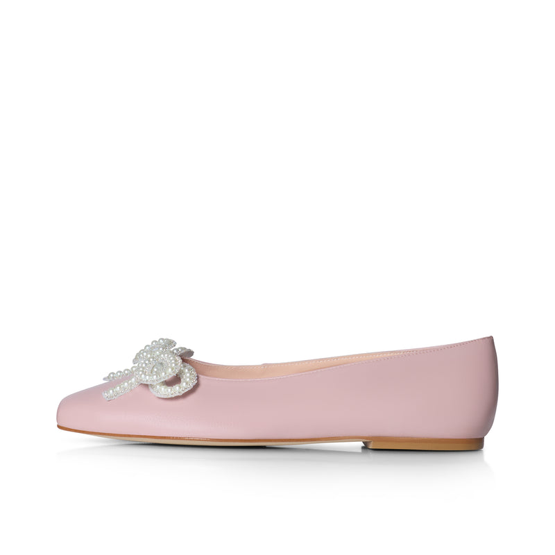 Kelly Wide Width Ballet Flats - Pink Leather