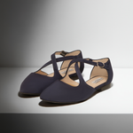 Kitty Extra Wide Width Flats - Navy Suede
