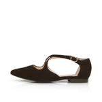 Kitty Extra Wide Width Flats - Black Suede