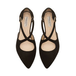 Kitty Extra Wide Width Flats - Black Suede