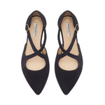 Kitty Extra Wide Width Flats - Navy Suede