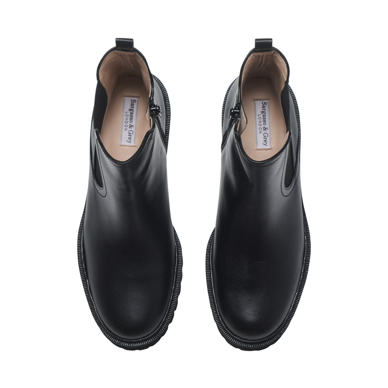 Wide Width Black Leather Chelsea Boots Sargasso and Grey USA Wide Width Black Leather Chelsea Boots Sargasso and Grey USA