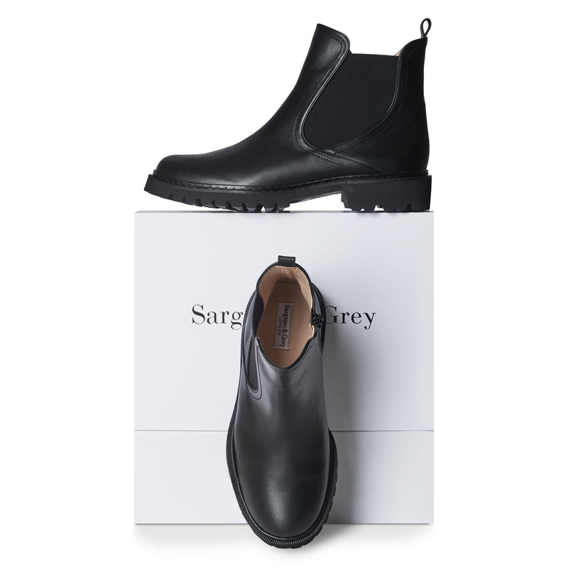 Koto Extra Wide Width Chelsea Boots - Black Leather