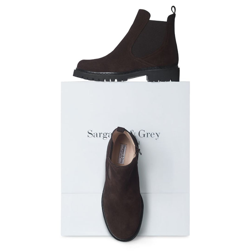 Koto Extra Wide Width Chelsea Boots - Brown Suede
