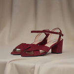 Krista Extra Wide Width Sandal - Burgundy Suede