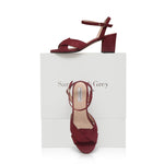 Krista Extra Wide Width Sandal - Burgundy Suede