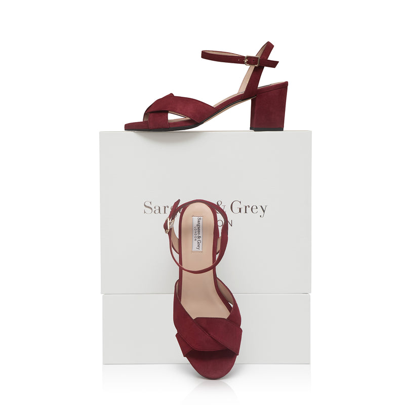Krista Extra Wide Width Sandal - Burgundy Suede