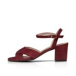 Krista - Wide Width Sandal - Burgundy Suede