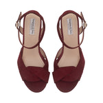 Krista - Wide Width Sandal - Burgundy Suede