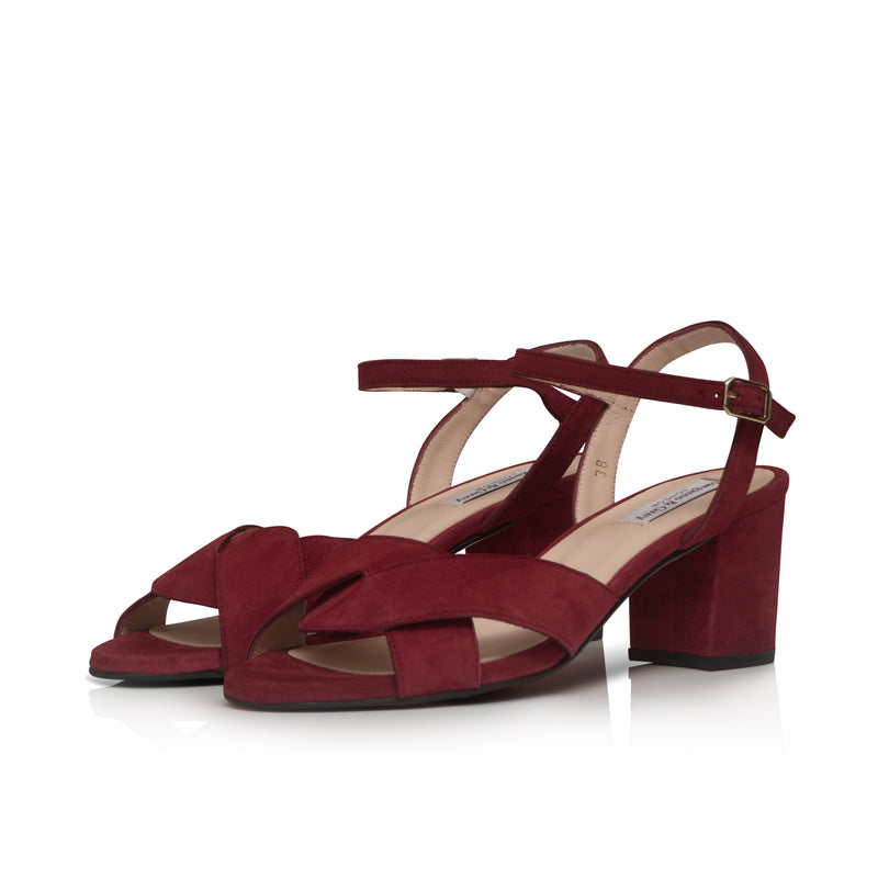 Krista - Wide Width Sandal - Burgundy Suede