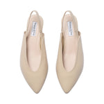 Lia Extra Wide Width Slingback Flats - Almond Leather