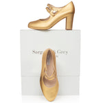 Liberty Extra-wide Mary Jane Pumps - Gold Leather