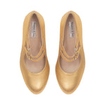 Liberty Extra-wide Mary Jane Pumps - Gold Leather