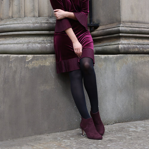 Lily Extra-Wide Width Boots - Burgundy Suede