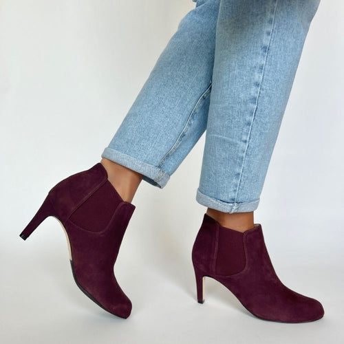 Lily Extra-Wide Width Boots - Burgundy Suede