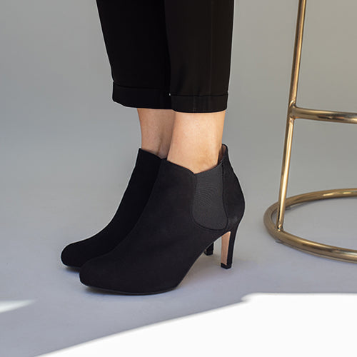 Lily Wide Width Boots - Black Suede