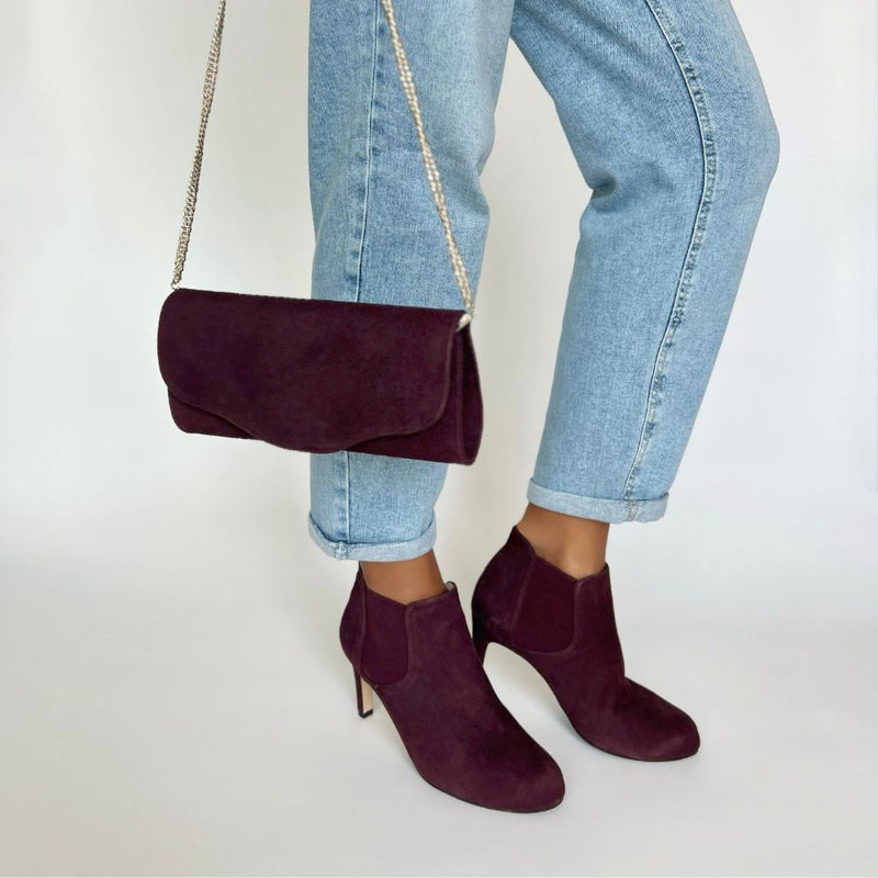 Lily Extra-Wide Width Boots - Burgundy Suede