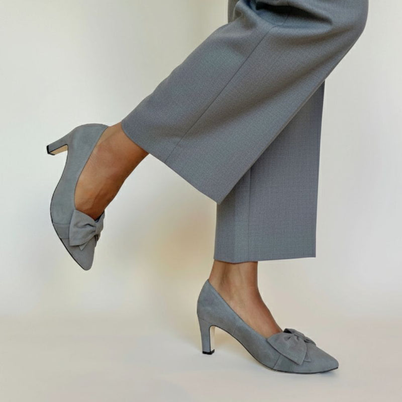 slim fit dress slacks Extra Wide Width Grey Suede Pumps – Sargasso and Grey USA