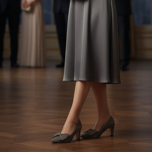 Lori Extra Wide Width Pump - Grey Suede