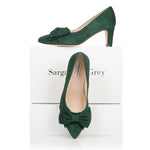 Lori Extra Wide Width Pump – Dark Green Suede