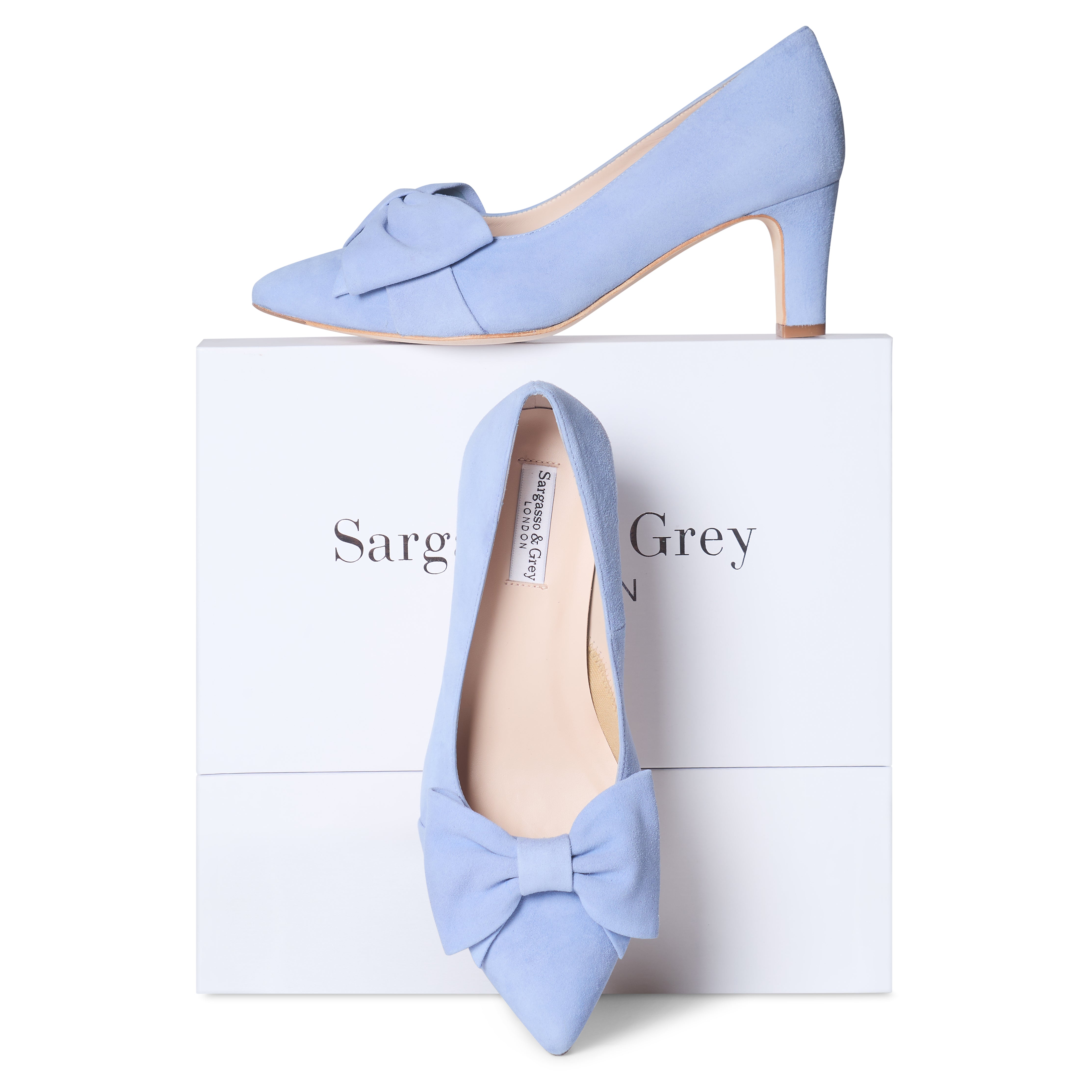 Lori Extra Wide Width Pump - Light Blue Suede | Sargasso and Grey US ...