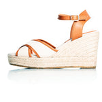 Lottie - Espadrille Wedge Sandal - Tan & Nude Canvas