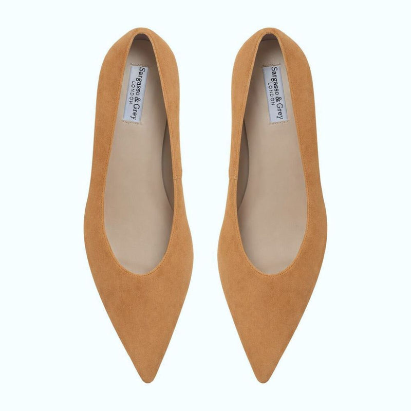 Extra-Wide Width Tan Suede Kitten Heels – Sargasso and Grey USA