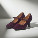 Elsa Wide Width Pumps – Burgundy Suede